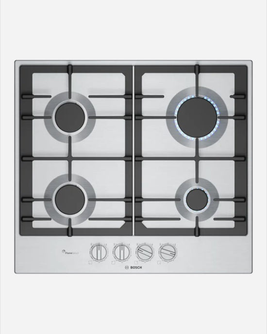 Bosch Gas Hob FlameSelect 4 Burners Steel