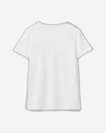 تي شيرت مصنوع من القطن بنسبة 100% مع شعار مطبوع لامع