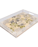 صينية سيزاتيني ألفريدا الخشبية المصنوعة من مادة البليكسي الذهبية