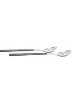 بيلو إينوكس نيو أسود مع فضي مصقول - طبق سلطة لشخصين - صندوق هدايا