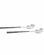 بيلو إينوكس نيو أسود مع فضي مصقول - طبق سلطة لشخصين - صندوق هدايا