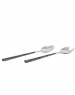 بيلو إينوكس نيو أسود مع فضي مصقول - طبق سلطة لشخصين - صندوق هدايا