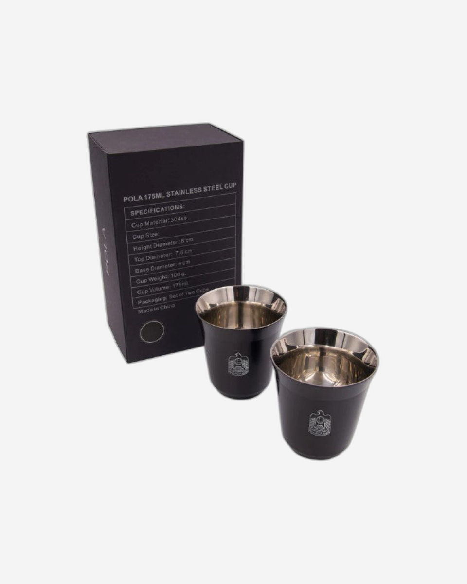 طقم أكواب روفاتي بولا الإمارات العربية المتحدة من الفولاذ المقاوم للصدأ، قطعتين - 175 مل