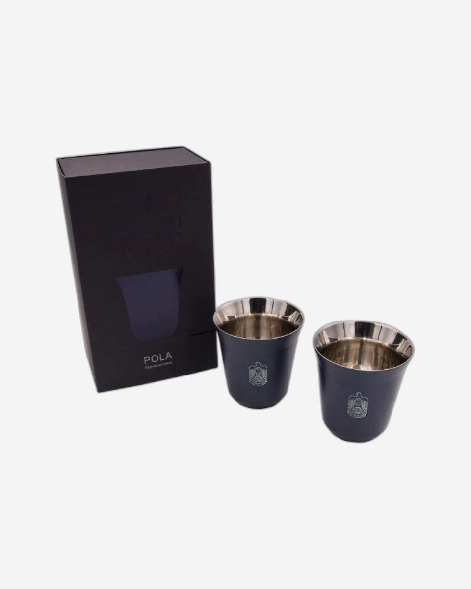 طقم أكواب روفاتي بولا الإمارات العربية المتحدة من الفولاذ المقاوم للصدأ، قطعتين - 175 مل