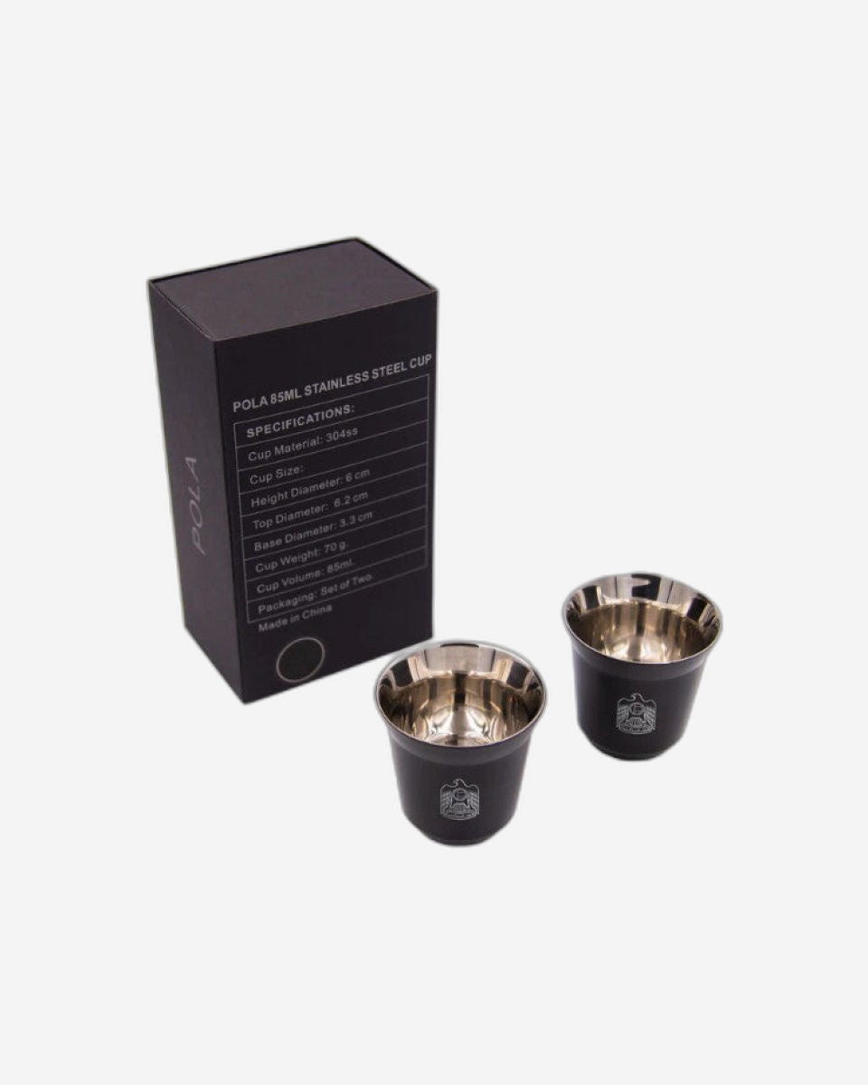 طقم أكواب روفاتي بولا الإمارات العربية المتحدة من الفولاذ المقاوم للصدأ، قطعتين - 85 مل