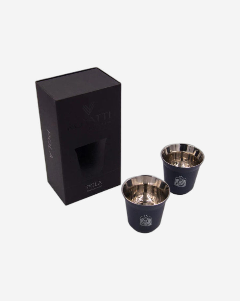 طقم أكواب روفاتي بولا الإمارات العربية المتحدة من الفولاذ المقاوم للصدأ، قطعتين - 85 مل