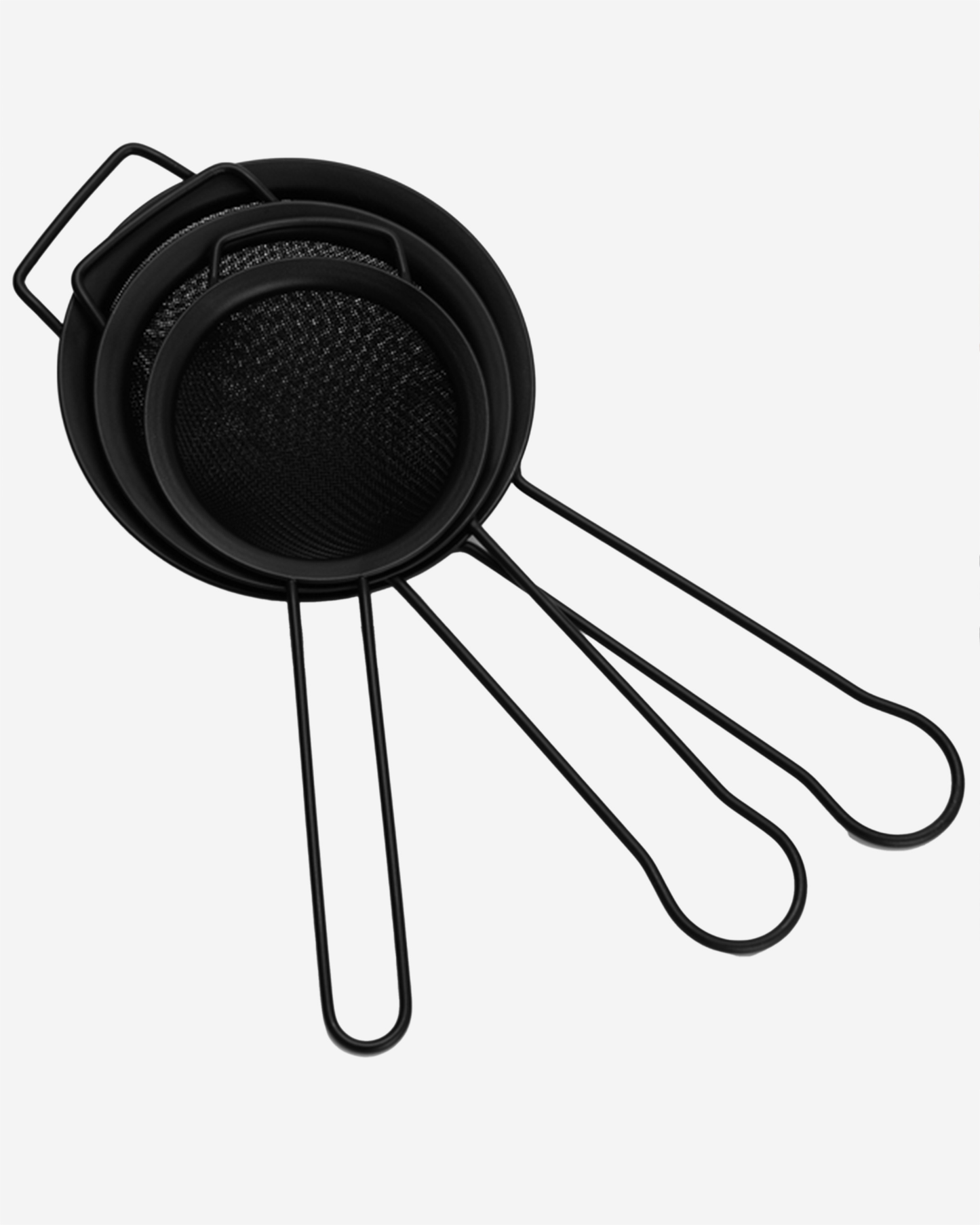 Fissman Fine Mesh Strainer Set Black 10cm, 12cm, 14cm 3 Piece