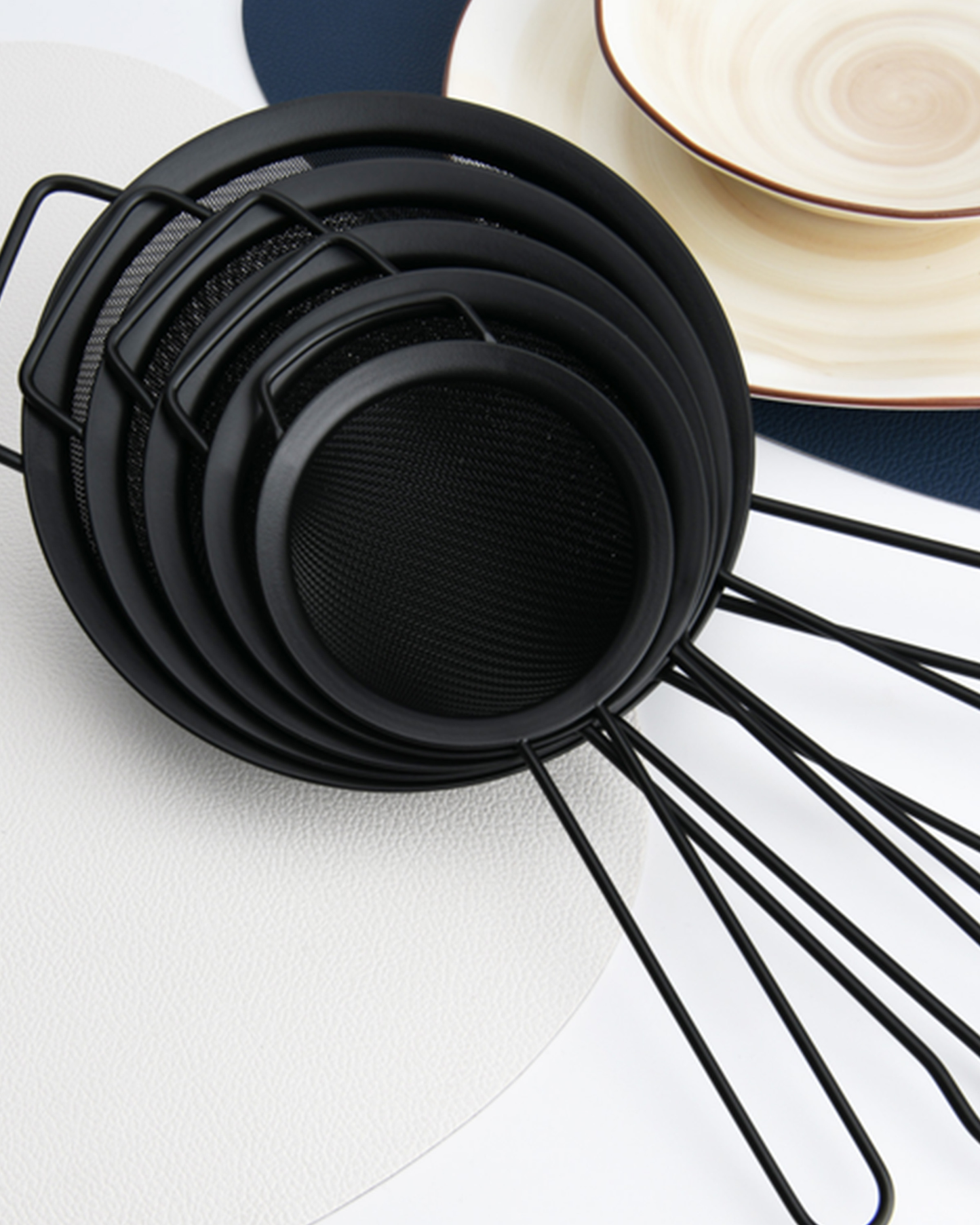 Fissman Fine Mesh Strainer Set Black 10cm, 12cm, 14cm, 16cm, 18cm 5 Piece