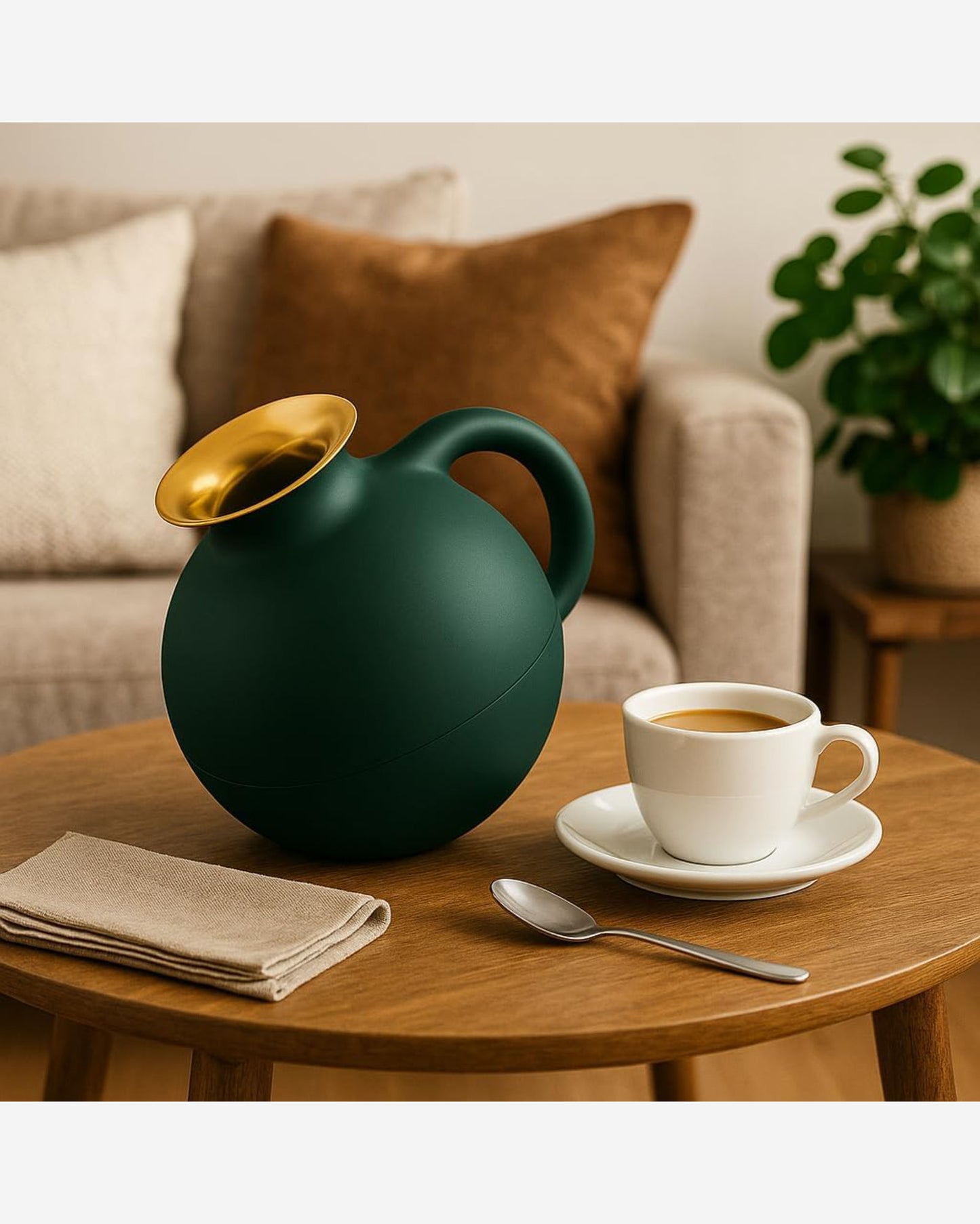 إيفا سولو 502709 غلوب في جيه 1 لتر أخضر زمردي حافة ذهبية مصنوعة حسب الطلب