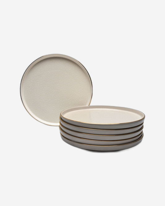 طقم أطباق سلطة بورسلين كريم 23 سم من 6 قطع