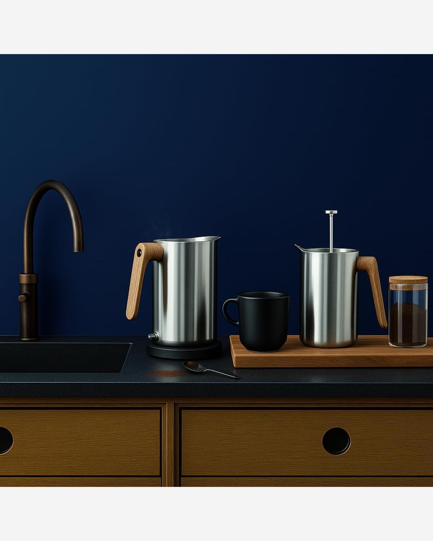 غلاية كهربائية إيفا سولو 502737 سعة 1.5 لتر، مصنوعة من الفولاذ المقاوم للصدأ من نورديك كيه، المملكة المتحدة