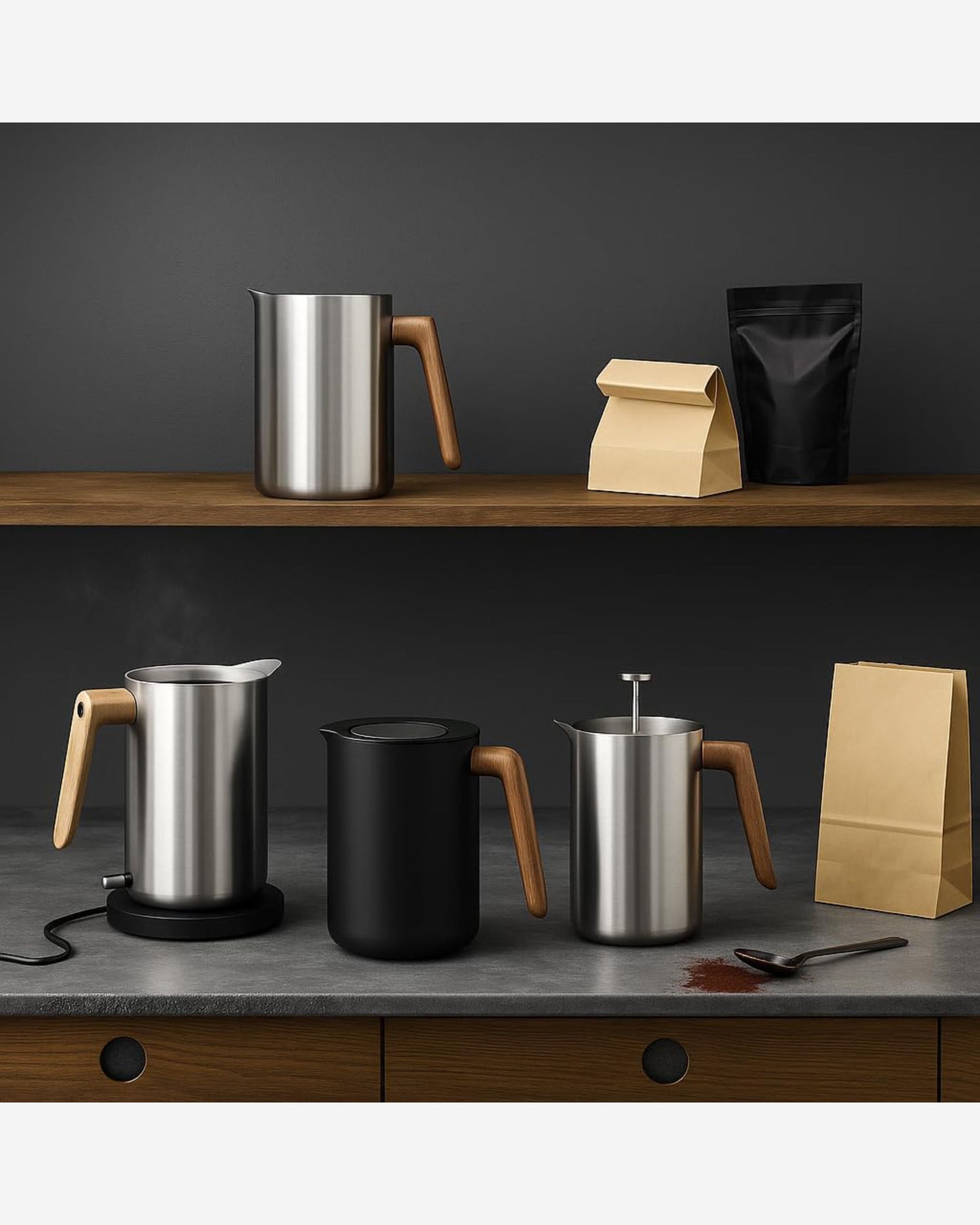 غلاية كهربائية إيفا سولو 502738 سعة 1.5 لتر، لون أسود، من إنتاج شركة نورديك كيه البريطانية.