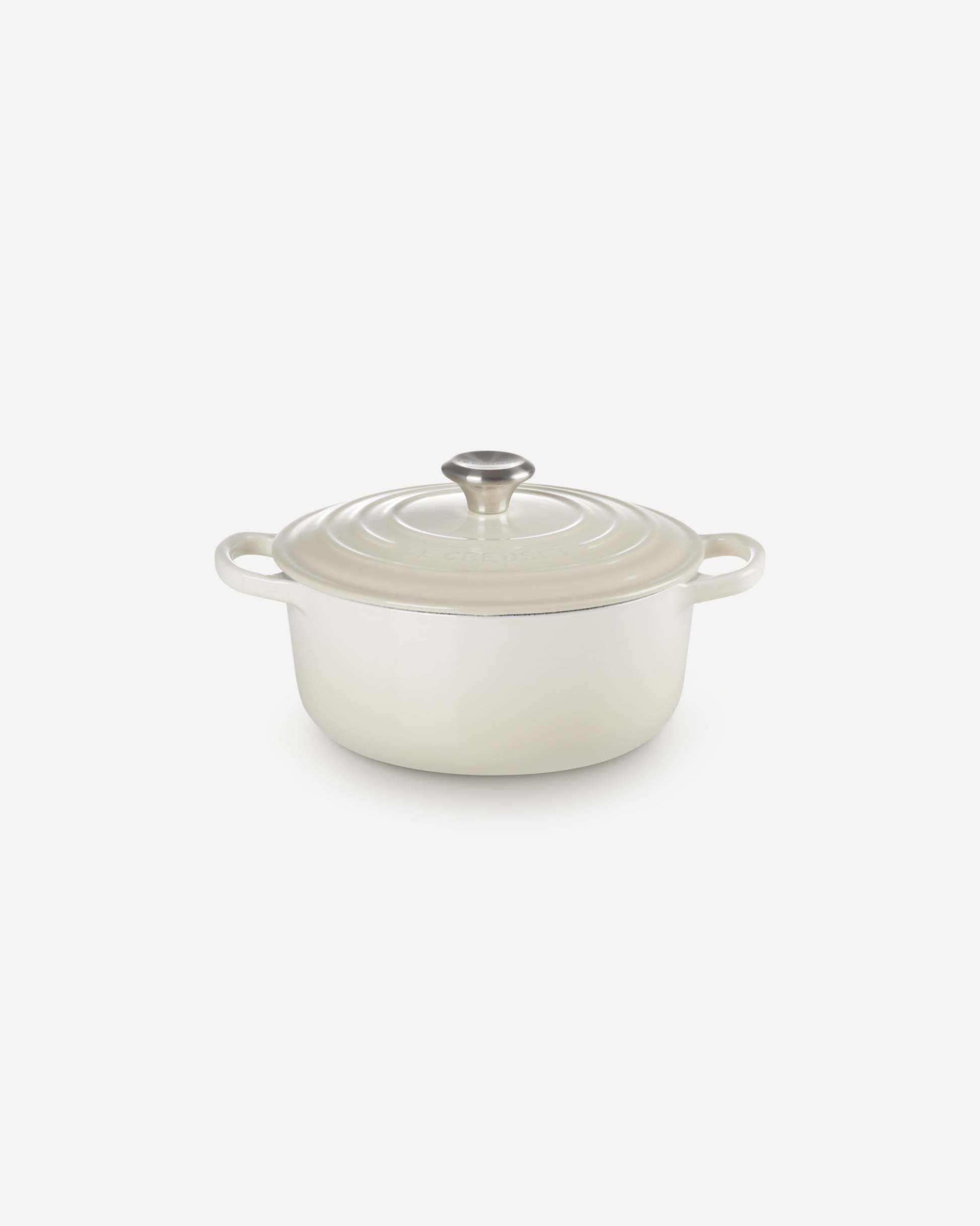 Signature Round Casserole Lidded 20cm Meringue Stainless Steel Knob 