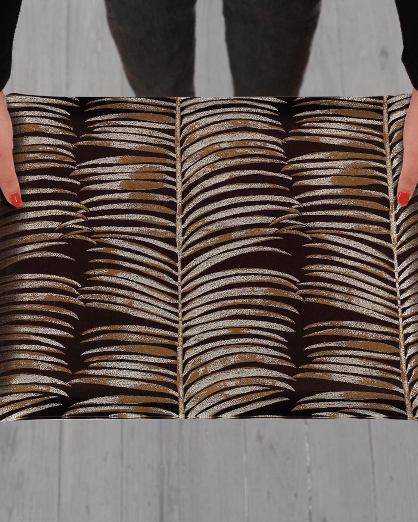 صينية أكريليك بلاتكس 46×36 سم، لون بني ذهبي قبلي