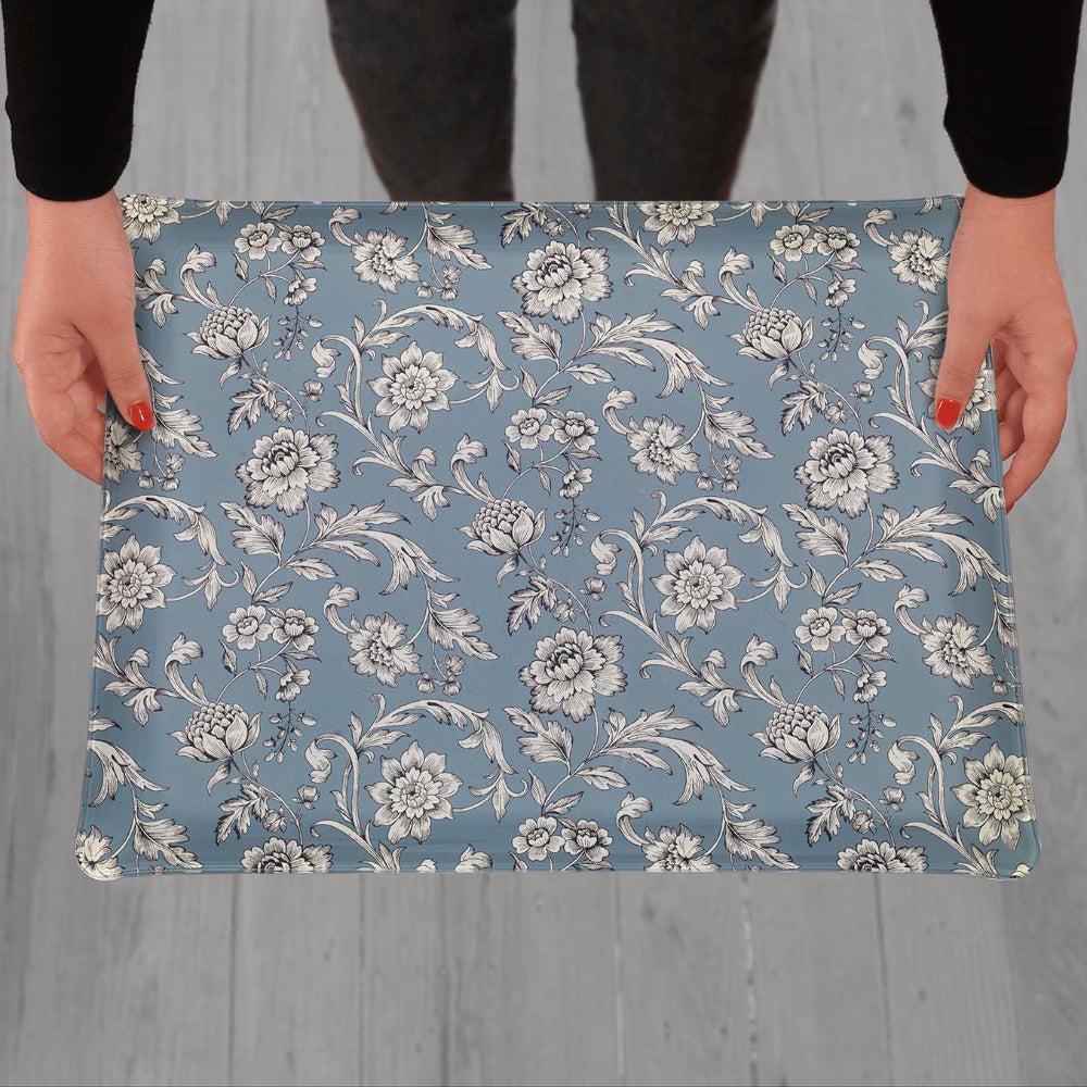 صينية أكريليك بلاتكس 46×36 سم، لون أزرق فارسي