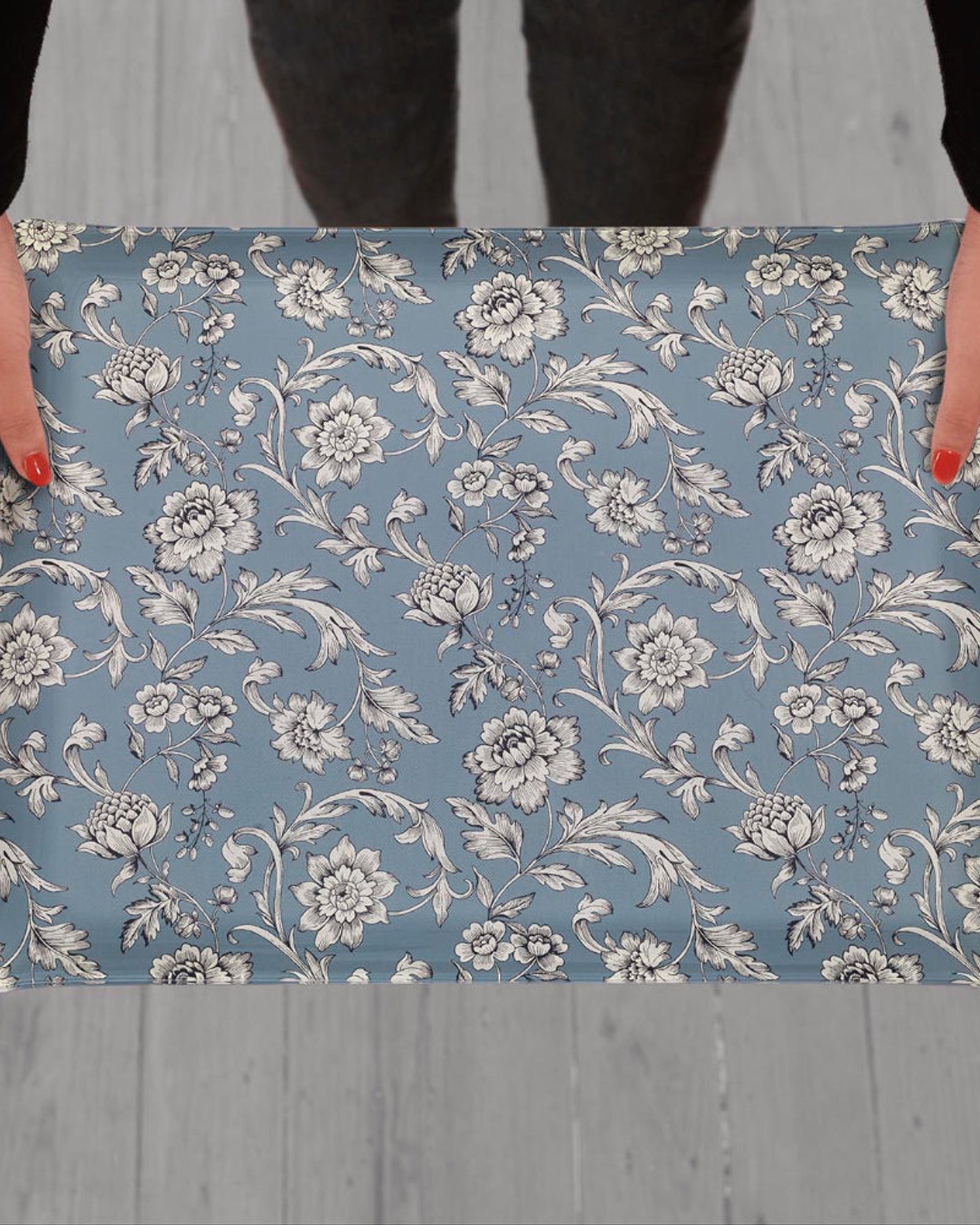 صينية أكريليك بلاتكس 46×36 سم، لون أزرق فارسي