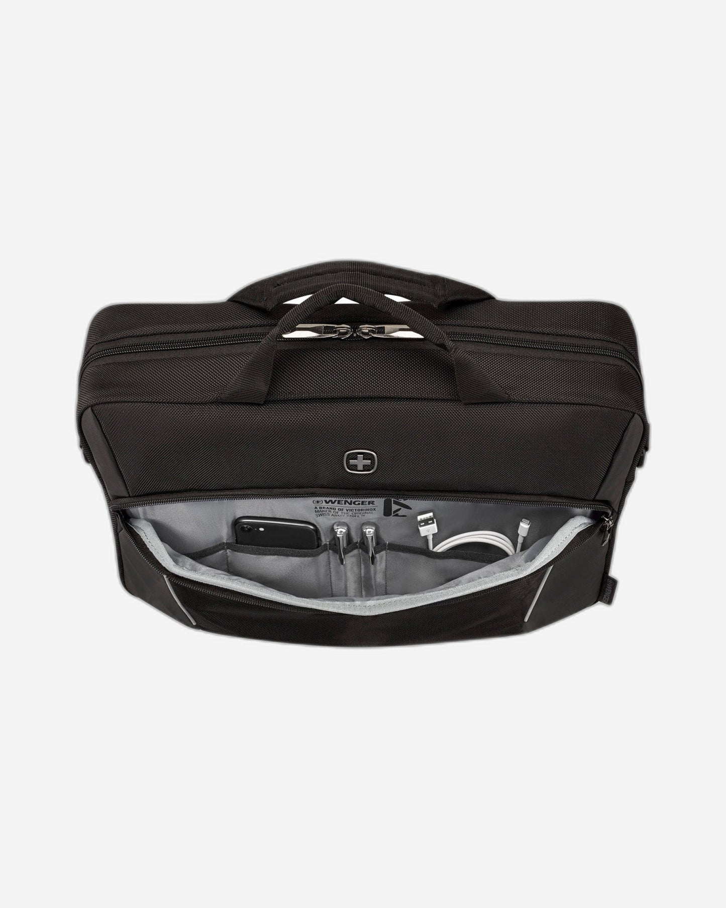 حقيبة Wenger XE رفيعة للكمبيوتر المحمول مقاس 16 بوصة مع جيب للكمبيوتر اللوحي، لون أسود