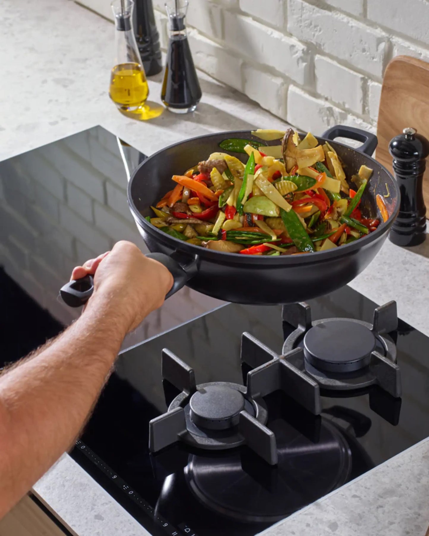 Fissler Ceratal Orbit Black Ceramic Wok
