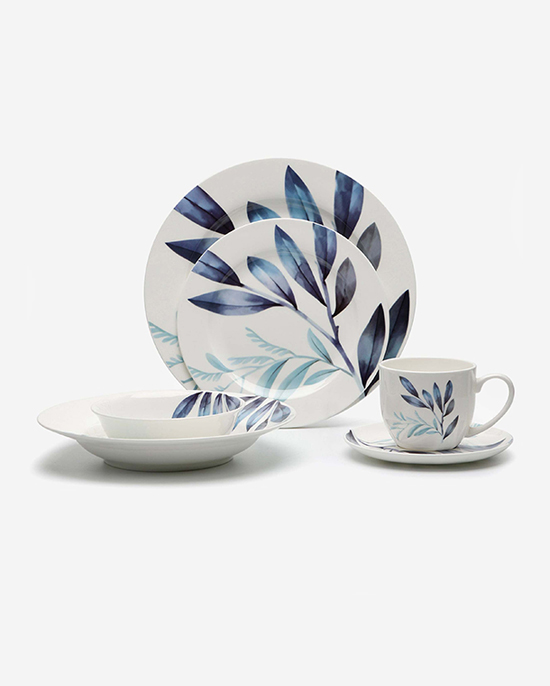 طقم عشاء سيرين دائري الشكل مكون من 24 قطعة