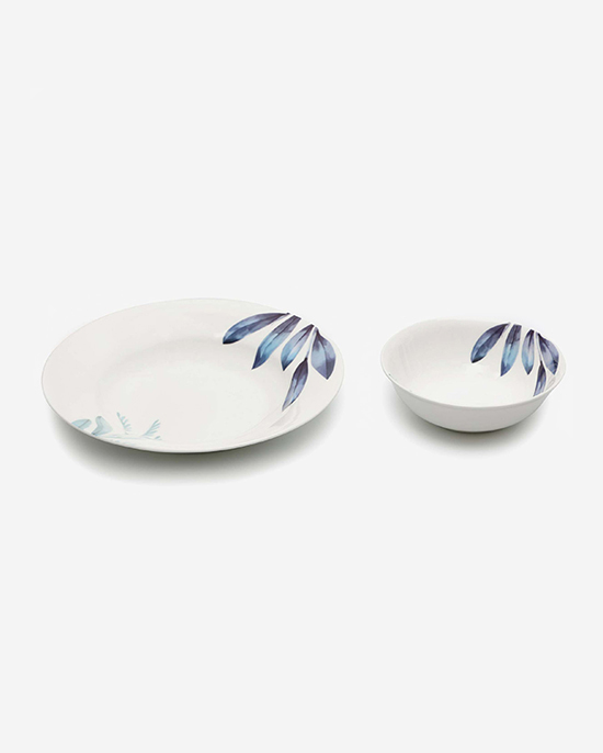 طقم عشاء سيرين دائري الشكل مكون من 24 قطعة