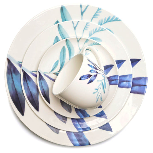 طقم عشاء سيرين دائري الشكل مكون من 24 قطعة