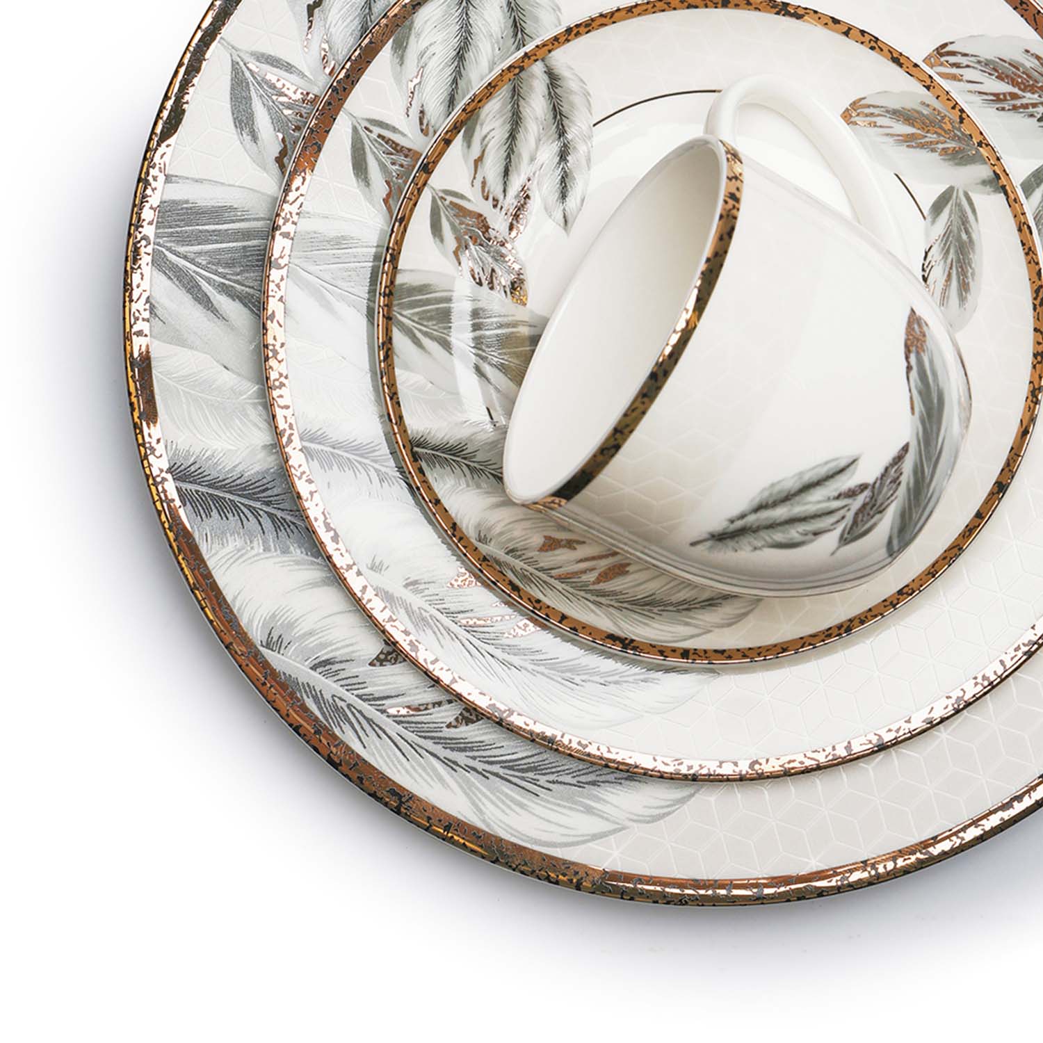 طقم عشاء نورديك دائري الشكل مكون من 24 قطعة