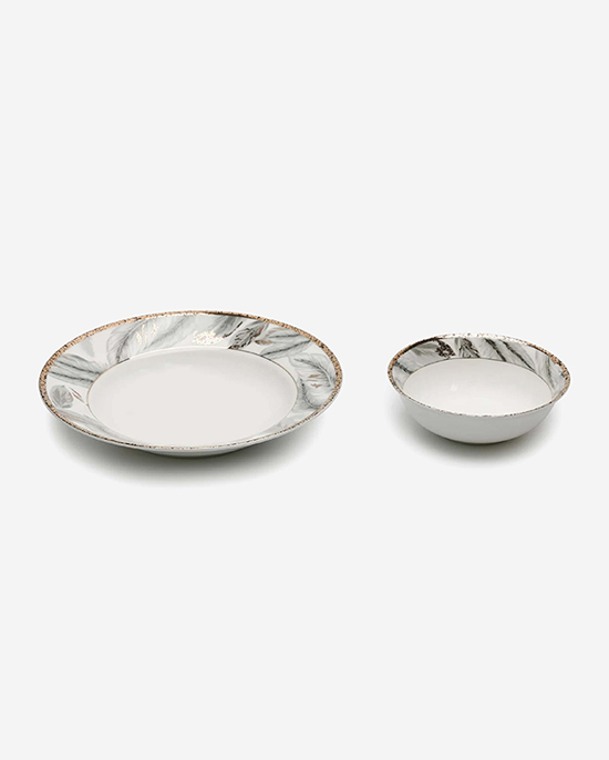 طقم عشاء نورديك دائري الشكل مكون من 24 قطعة