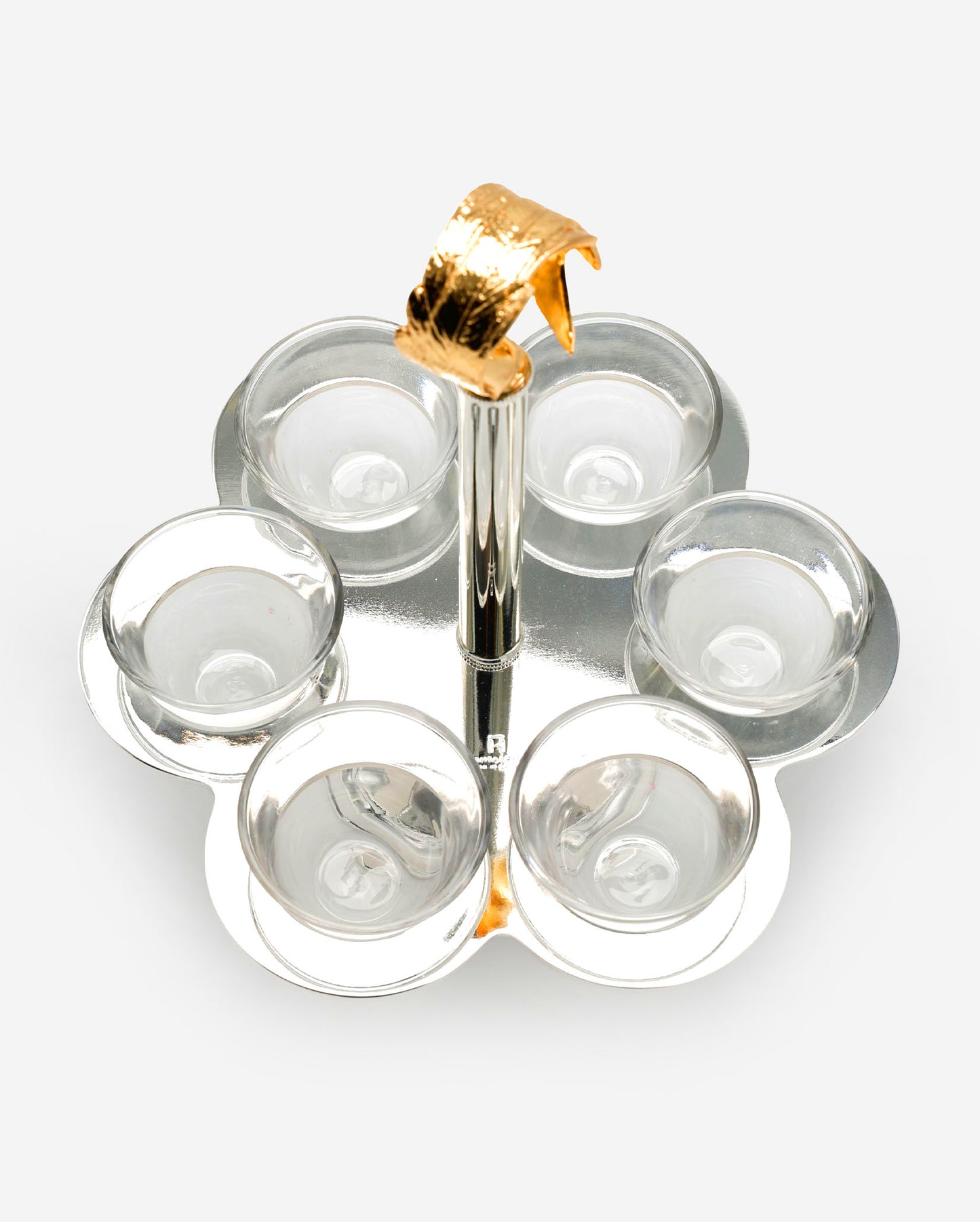 حامل بانتازلوس لستة فناجين قهوة عربية (مرفق) بمقبض بلمسة نهائية عتيقة