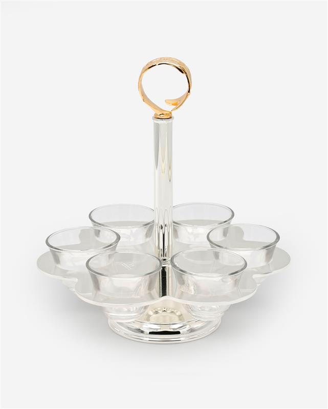 Pantazelos Stand For 6 Arabic Coffee Cups(Includes) With  Antique Finish Handle