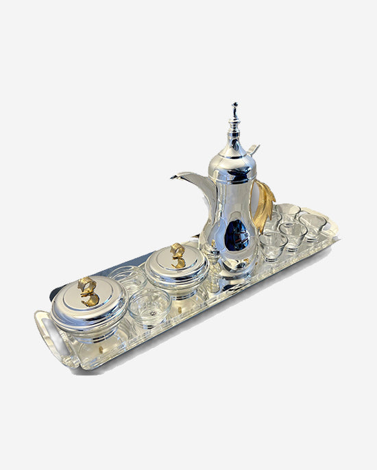 طقم قهوة عربي من بانتازلوس (يشمل صينية سادة ودلة ترمس / بلمسة نهائية عتيقة)