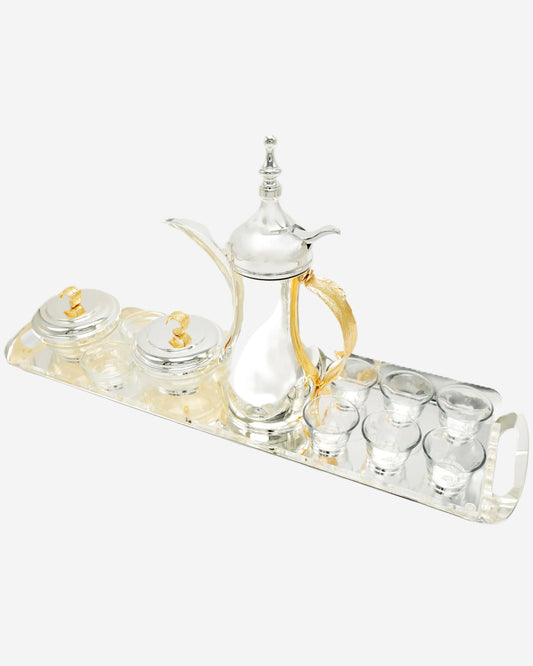 طقم قهوة عربي من بانتازلوس (يشمل صينية سادة ودلة ترمس / بلمسة نهائية عتيقة)