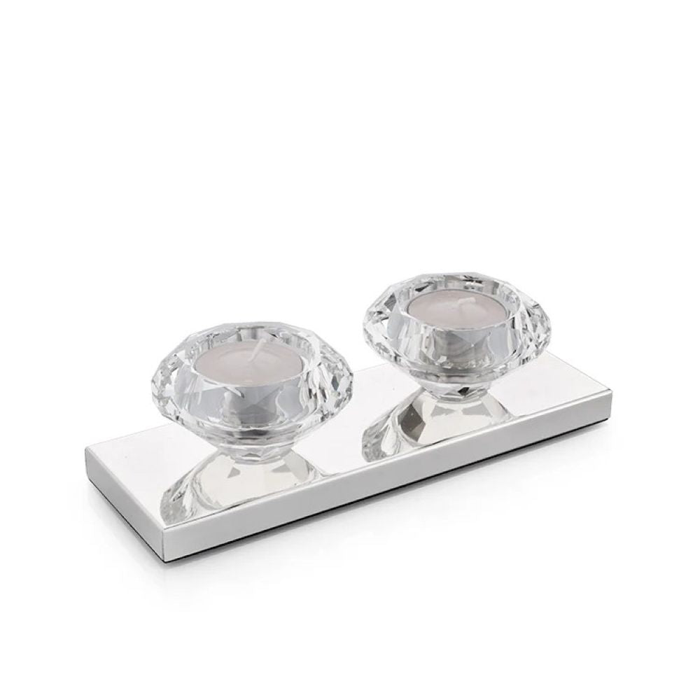 Winko Tealight Holder  2-Lite With 2pcs Glass Diamond