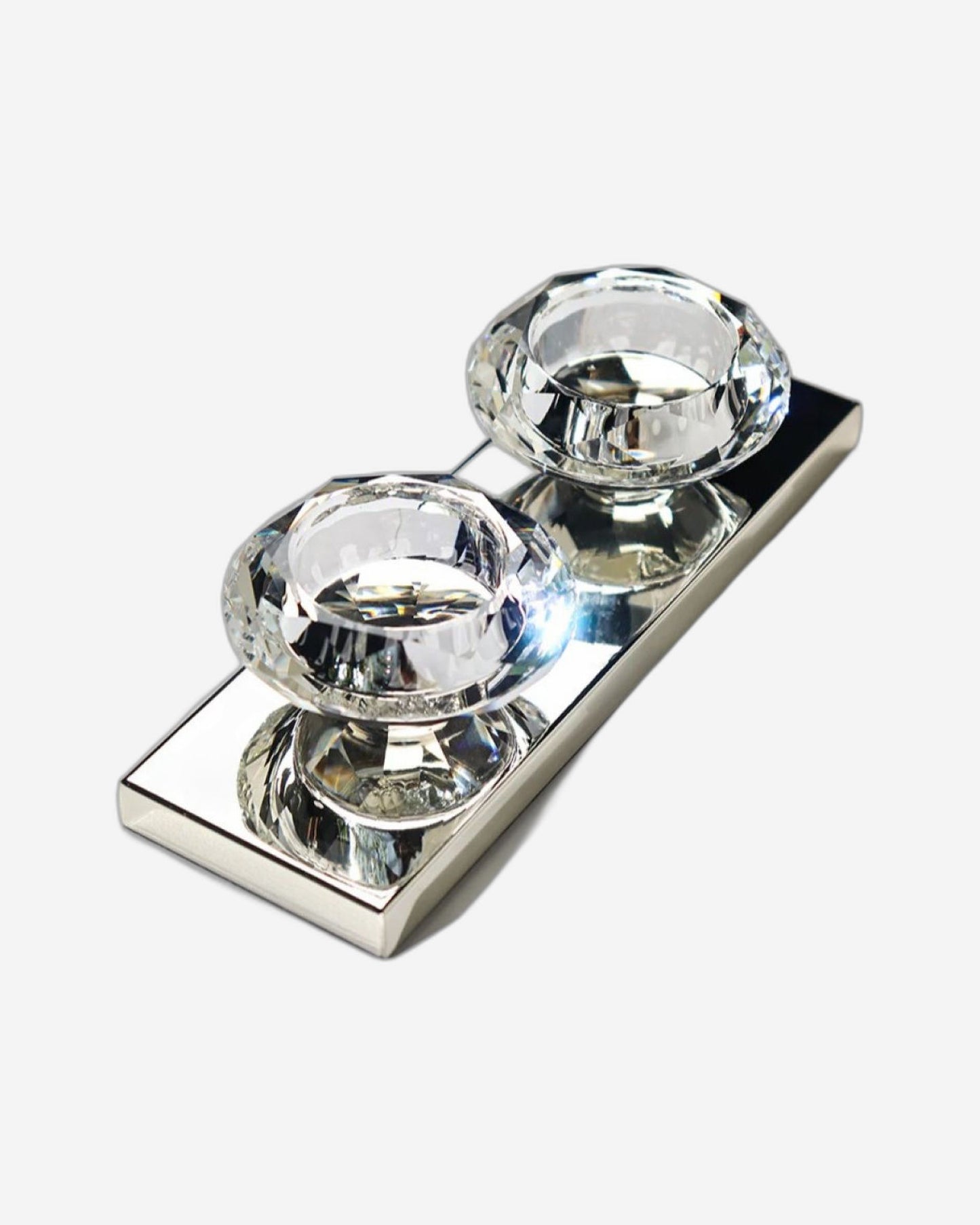 حامل شموع وينكو 2 لايت مع قطعتين من الماس الزجاجي