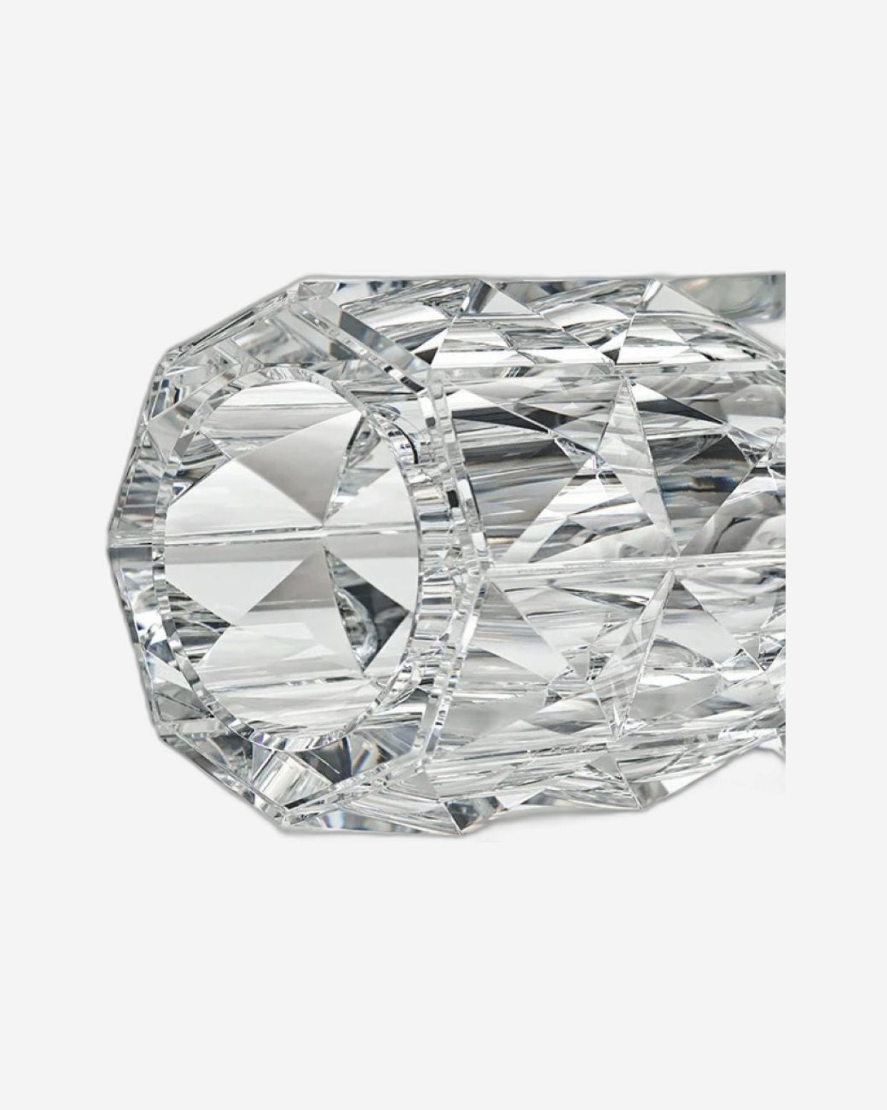 مزهرية وينكو صغيرة مستديرة مقطوعة بالماس 10 سم × 16 سم مصنوعة يدويًا من الكريستال K9 الخالي من الرصاص.