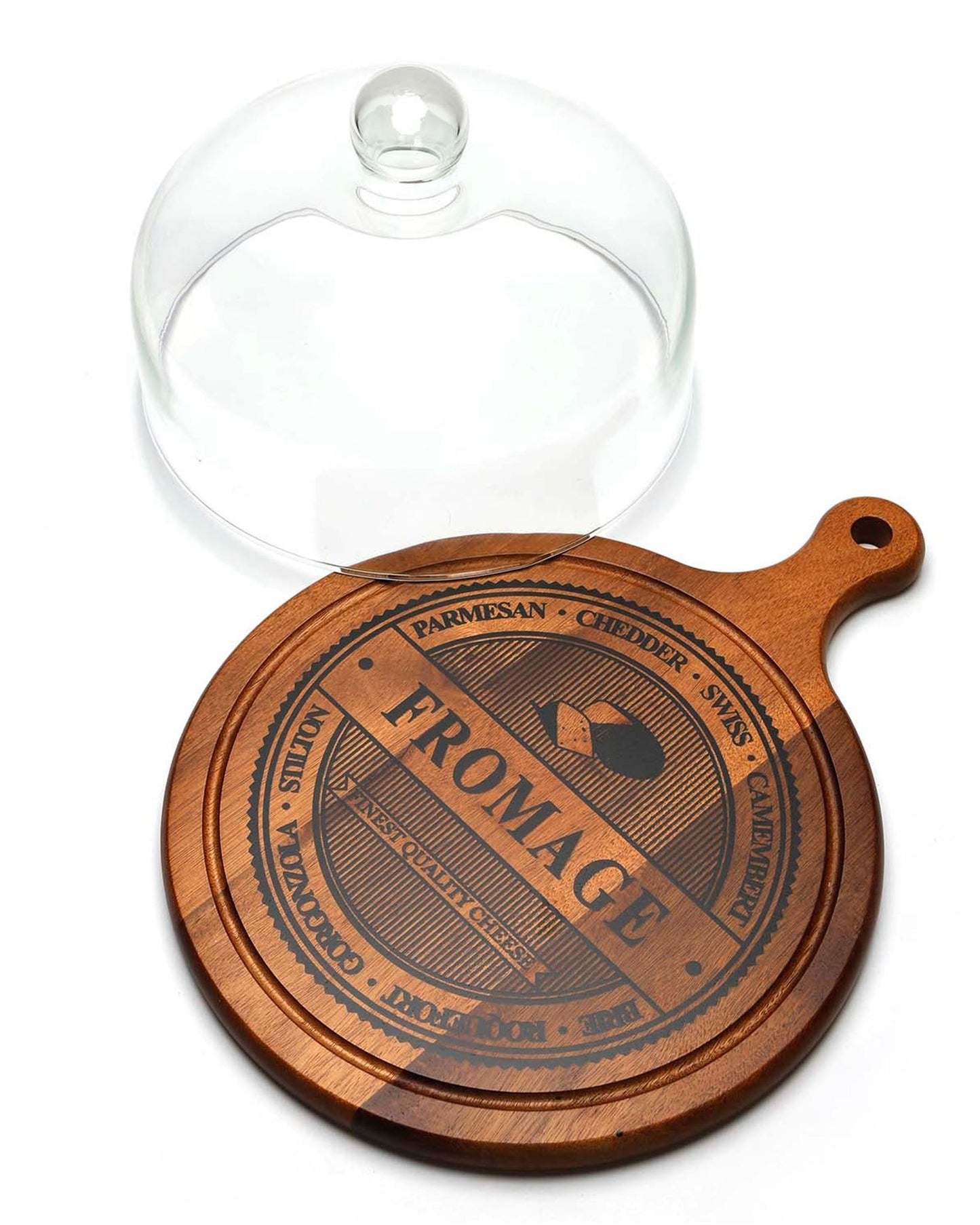 مجموعة جبن من خشب الأكاسيا/الزجاج