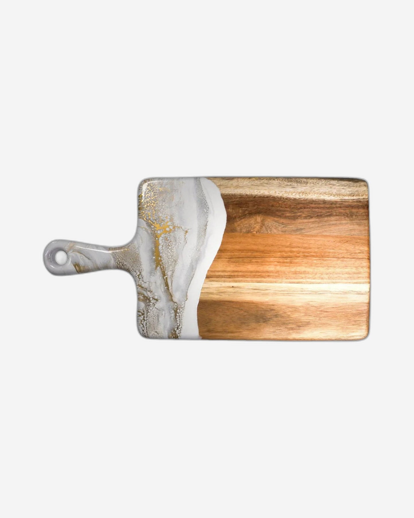 لوح خشب أكاسيا كبير الحجم من لين وليانا مع لمسات من الراتنج