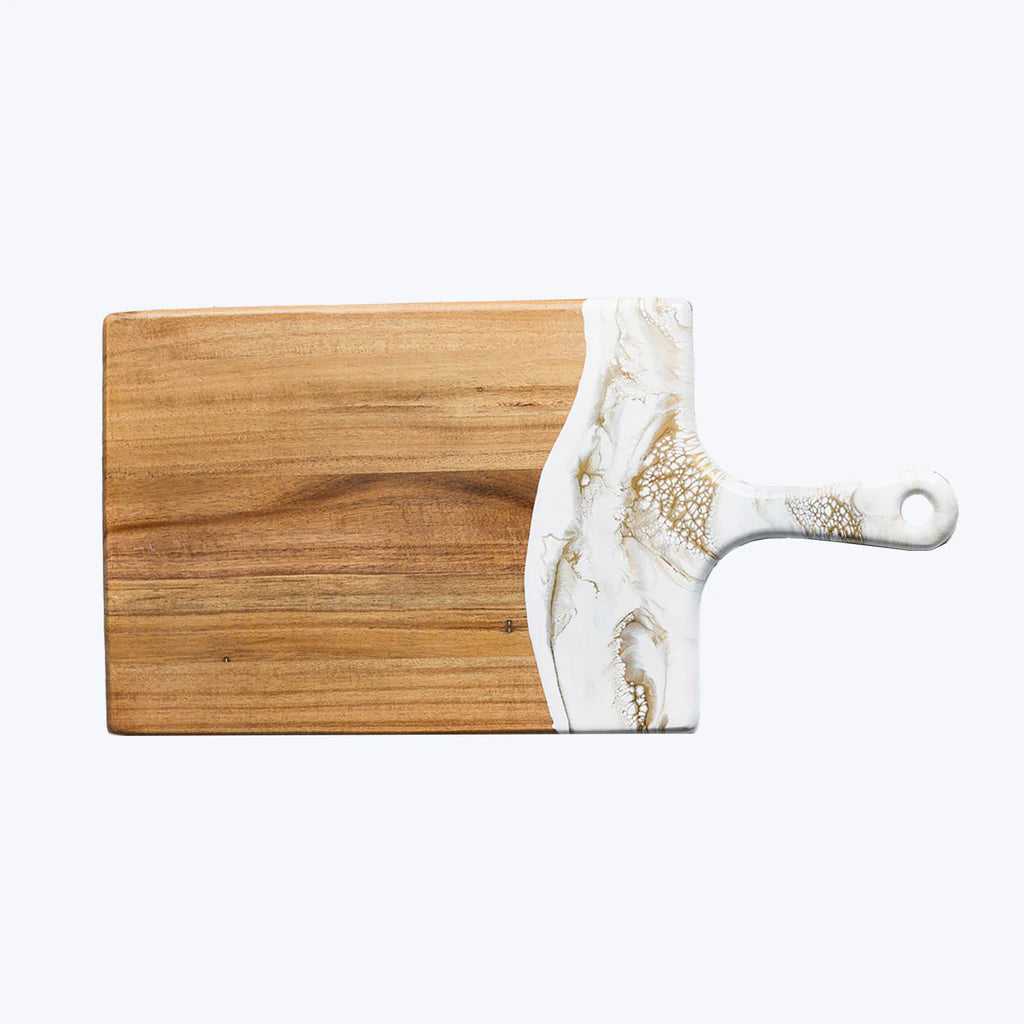 EXTRA LARGE RESIN ACCENTED ACACIA WOOD BOARD