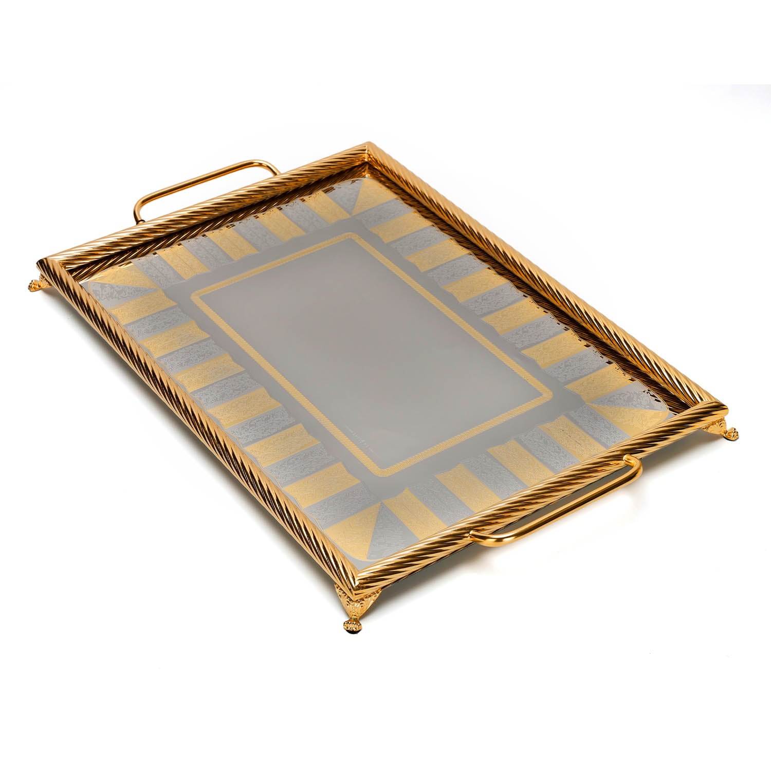 TRESORS ALEXIE GOLD RECT TRAY CM 50X35