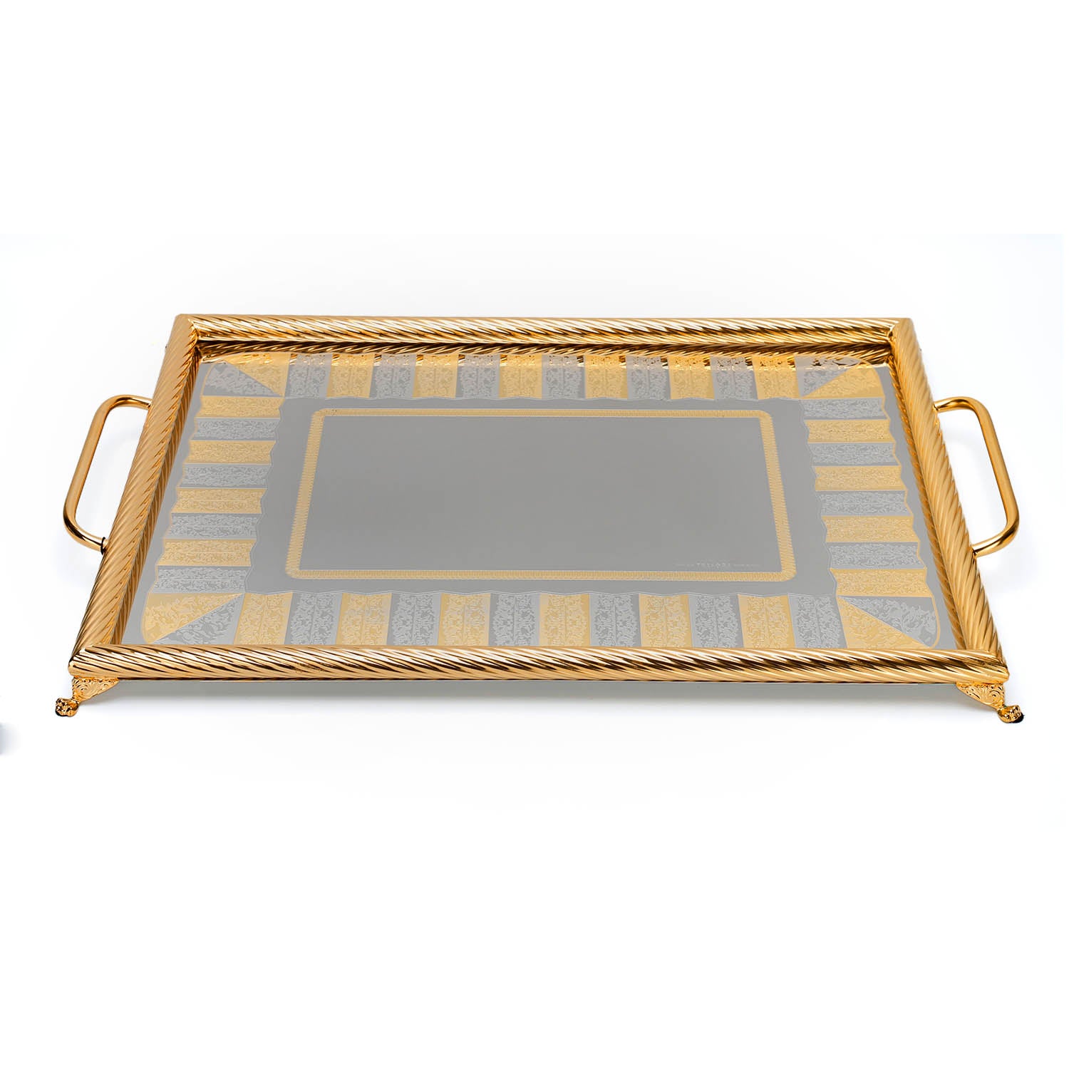 صينية مستطيلة من تريزورز أليكسي جولد، 50×35 سم