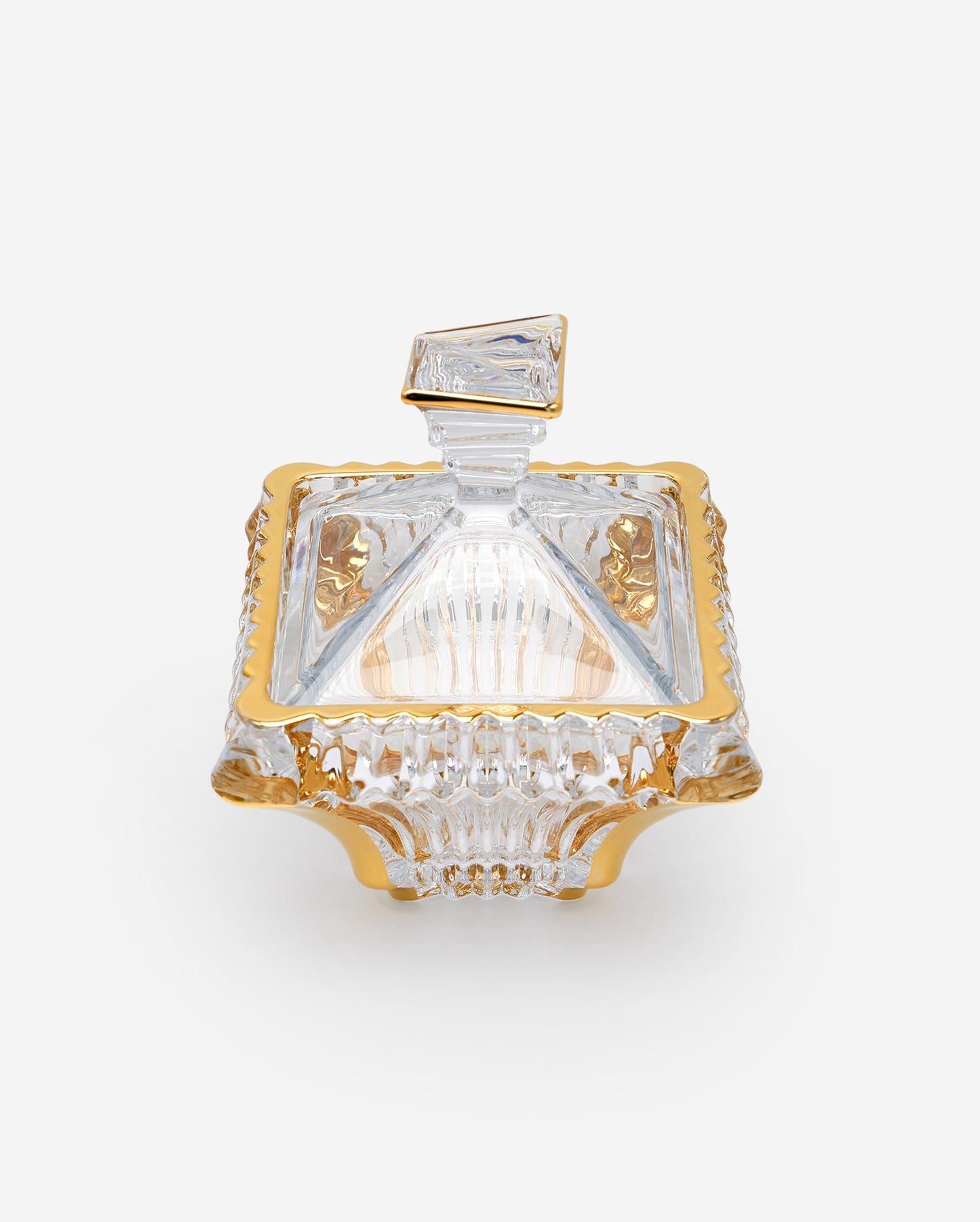 صندوق كبير من كريستال بوهيميا براغ 193 مع كريستال ذهبي خالٍ من الرصاص