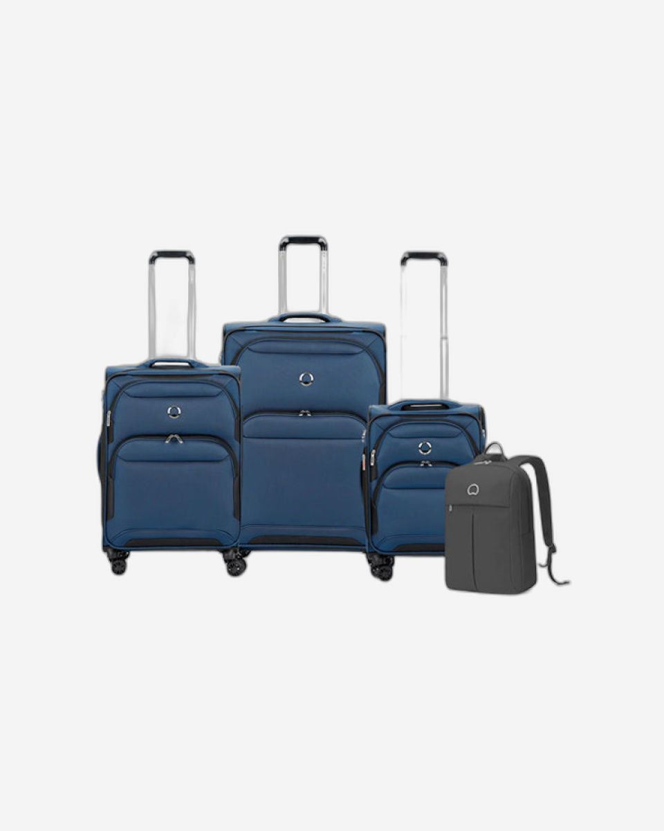 طقم حقائب سفر ديلسي باريس سكاي ماكس، 3 قطع، مع حقيبة ظهر مجانية