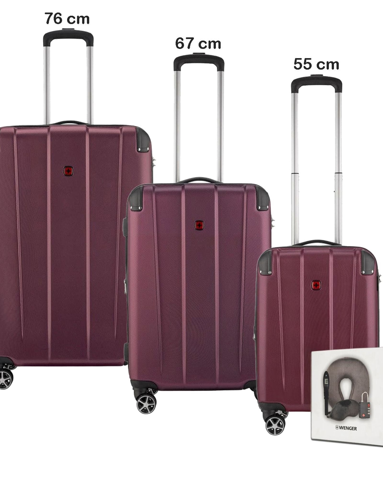 مجموعة وينجر بروتيكتور من 3 قطع بعجلات 55+69+81 سم + ملحقات سفر مجانية