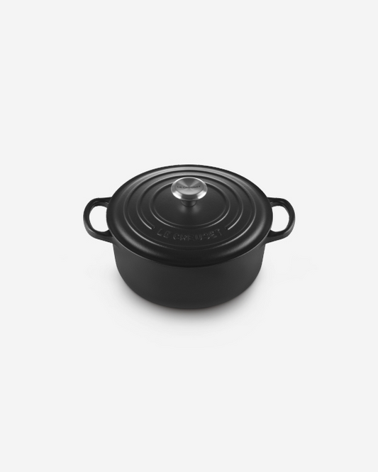 فرن فرنسي دائري 20 سم، لون أسود ساتان