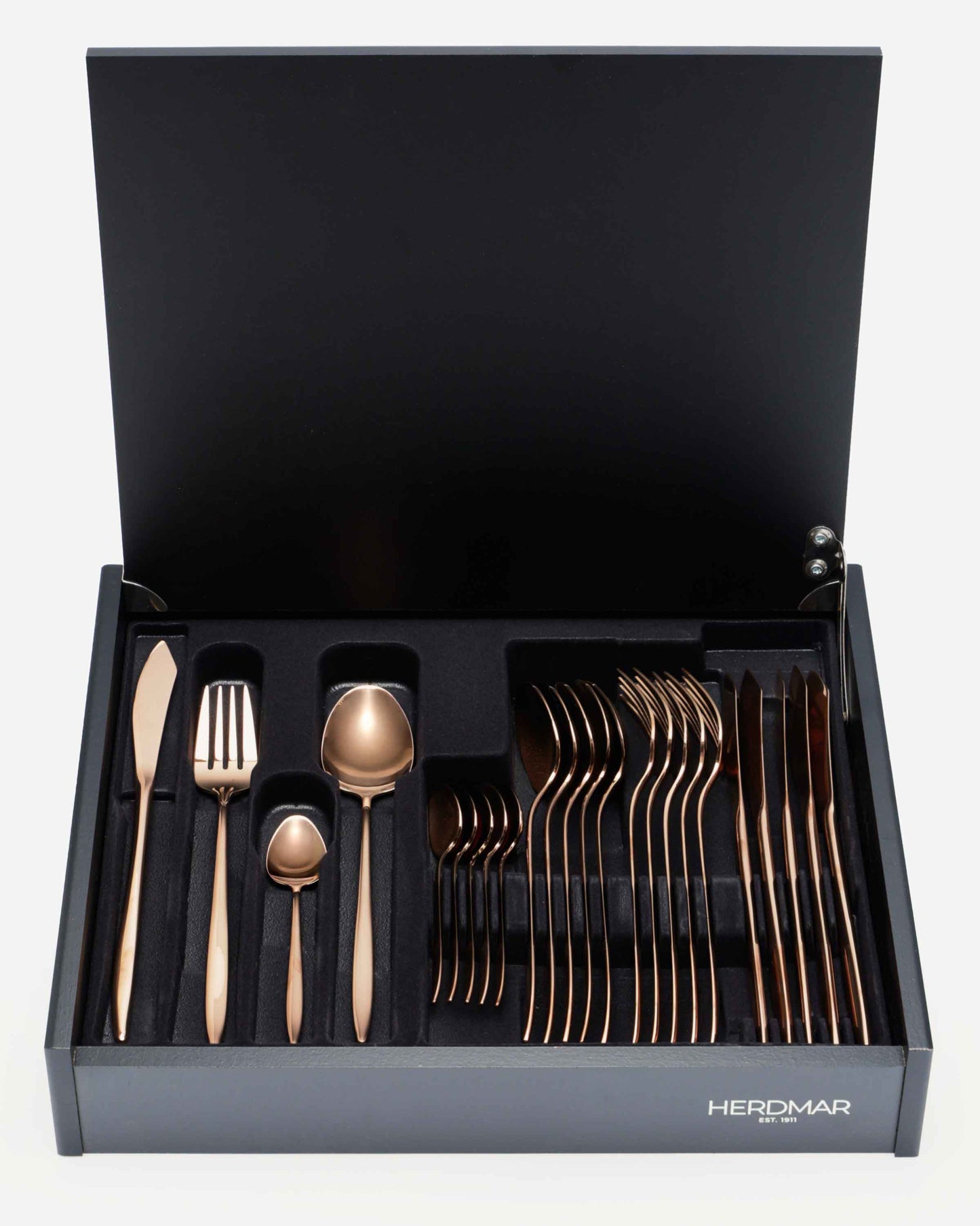 Herdmar Grace Mirror Polished Copper Pvd 24 Pc Cutlery Set