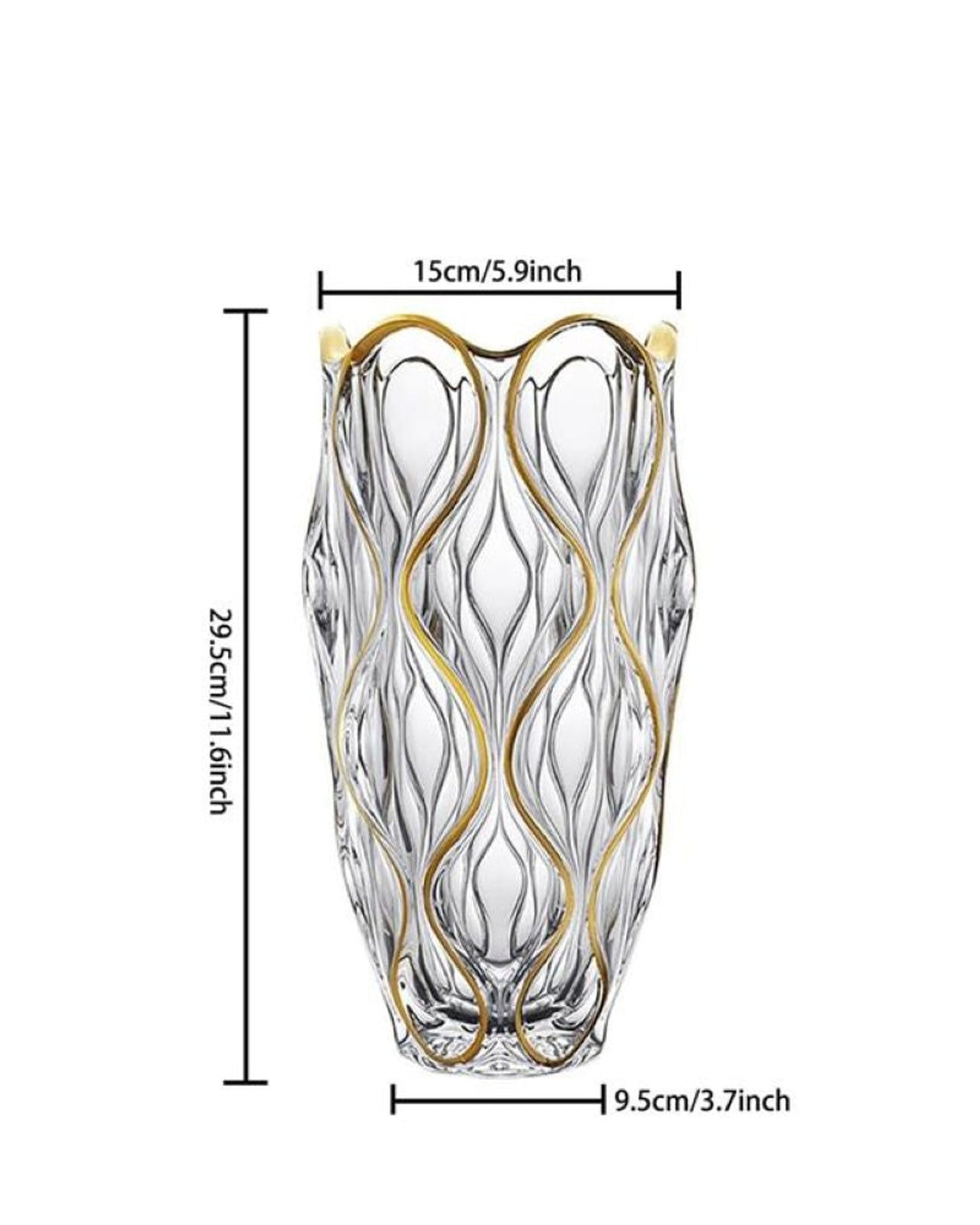 مزهرية بوهيميا أوشن بدون رصاص مع ذهب