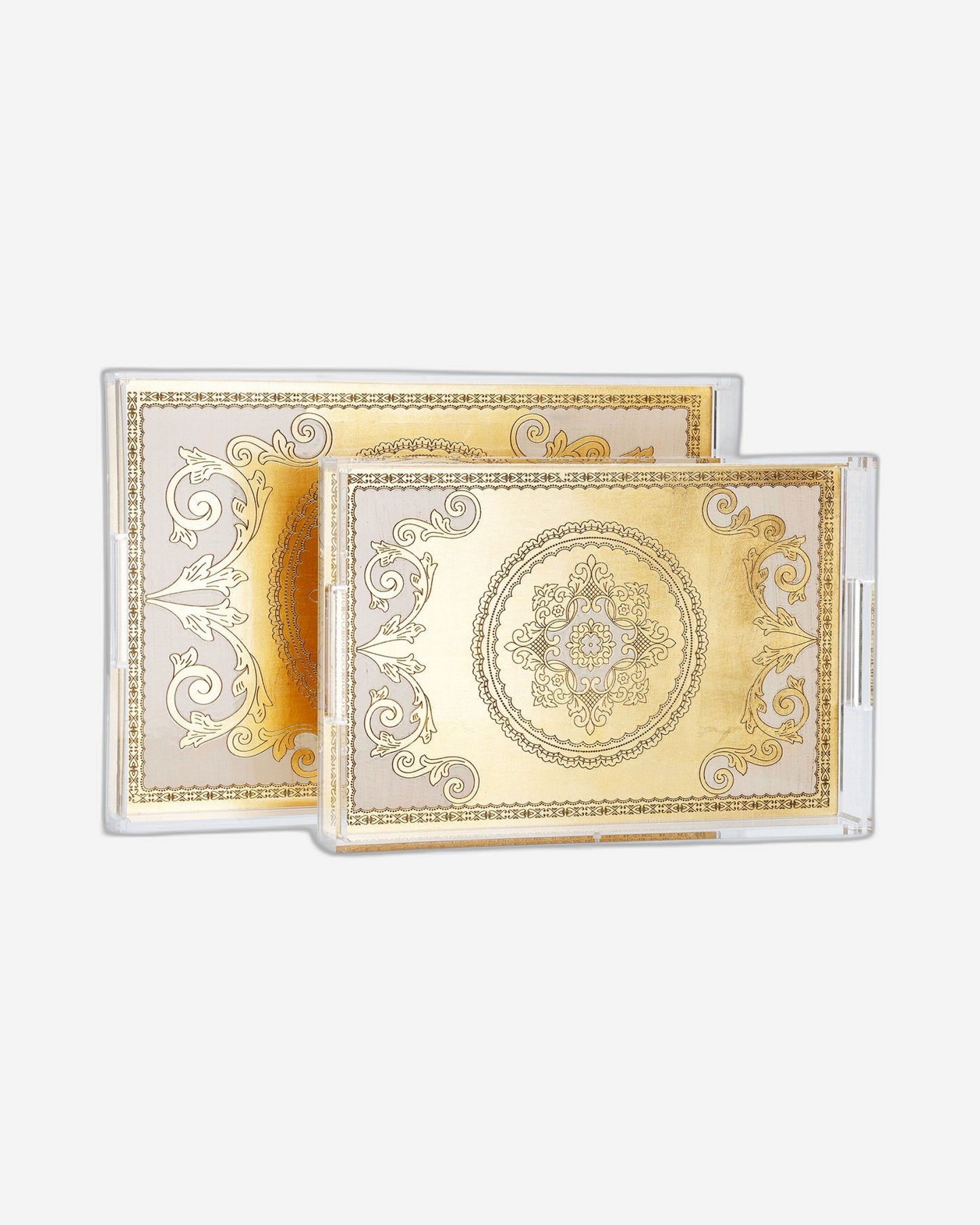 صينية مستطيلة كبيرة من سيزاتيني إليسي أورو أفاريو بمقابض - VE-275-5-3452