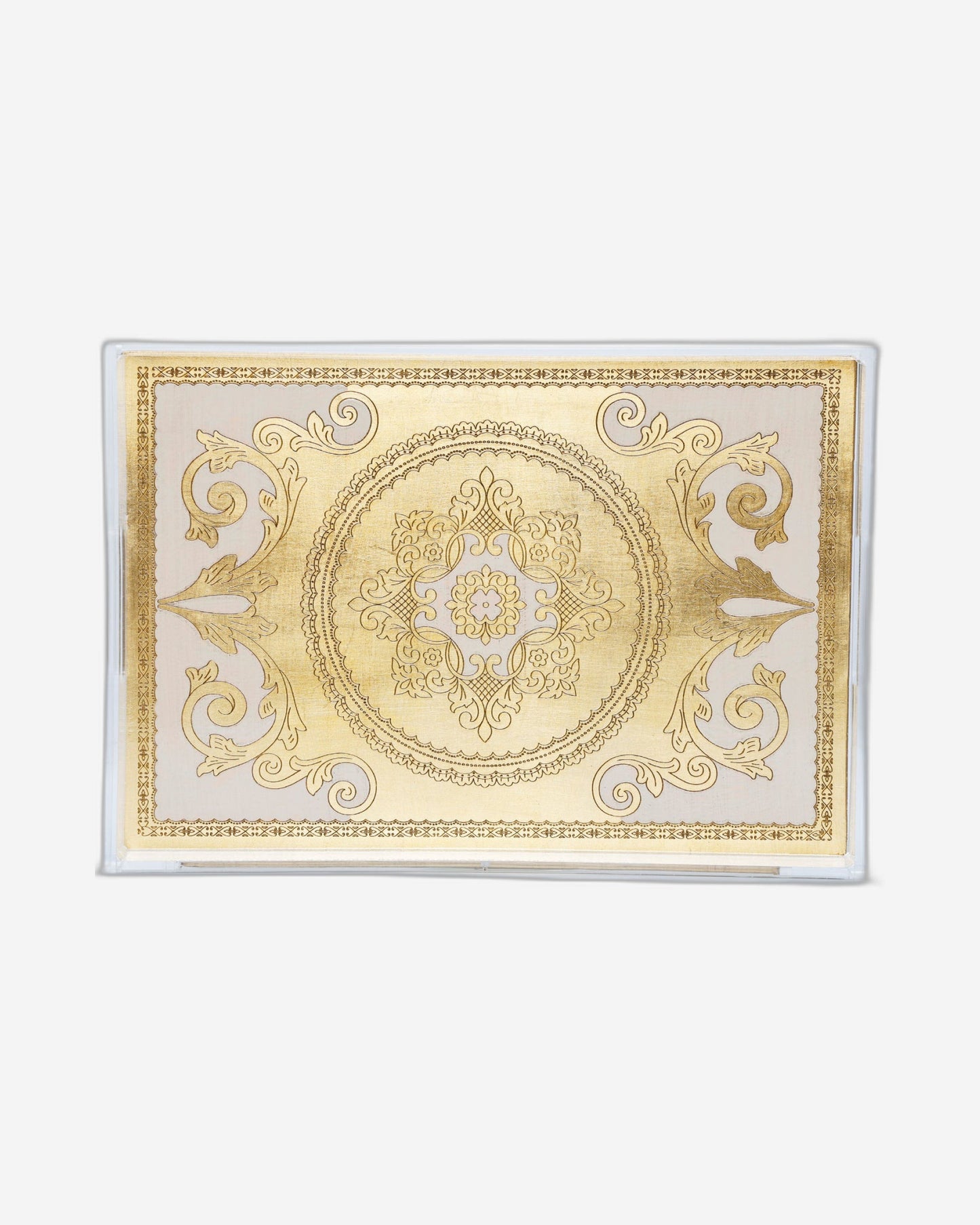 صينية مستطيلة كبيرة من سيزاتيني إليسي أورو أفاريو بمقابض - VE-275-5-3452