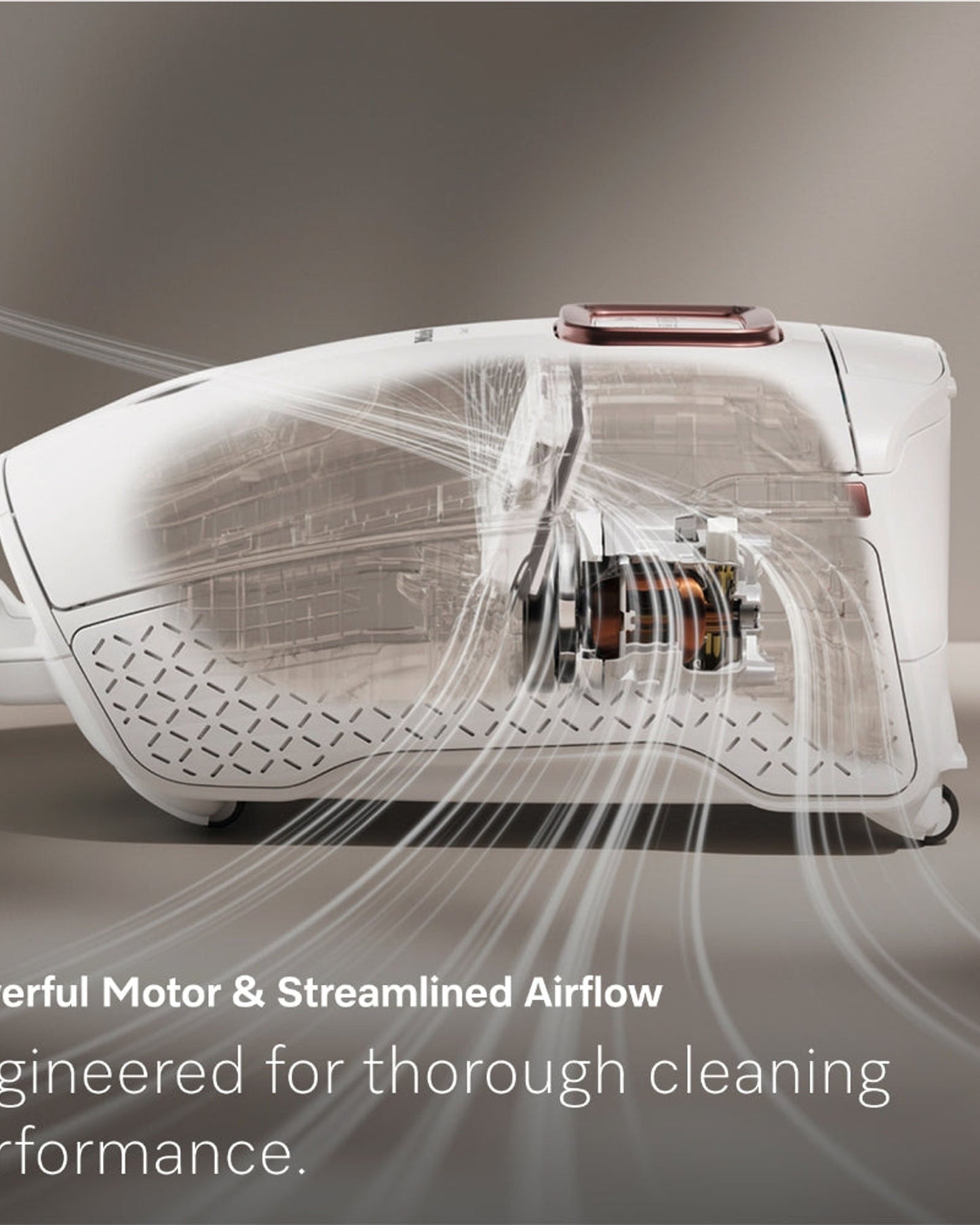 مكنسة كهربائية أسطوانية مزودة بكيس مضاد للحساسية من Miele Guard L1 مع مقبض تحكم مريح، وفلتر هواء HEPA AirClean، ورأس تنظيف أرضي عالمي من AllTeQ، ولوحة عرض LED، باللون الأبيض اللامع