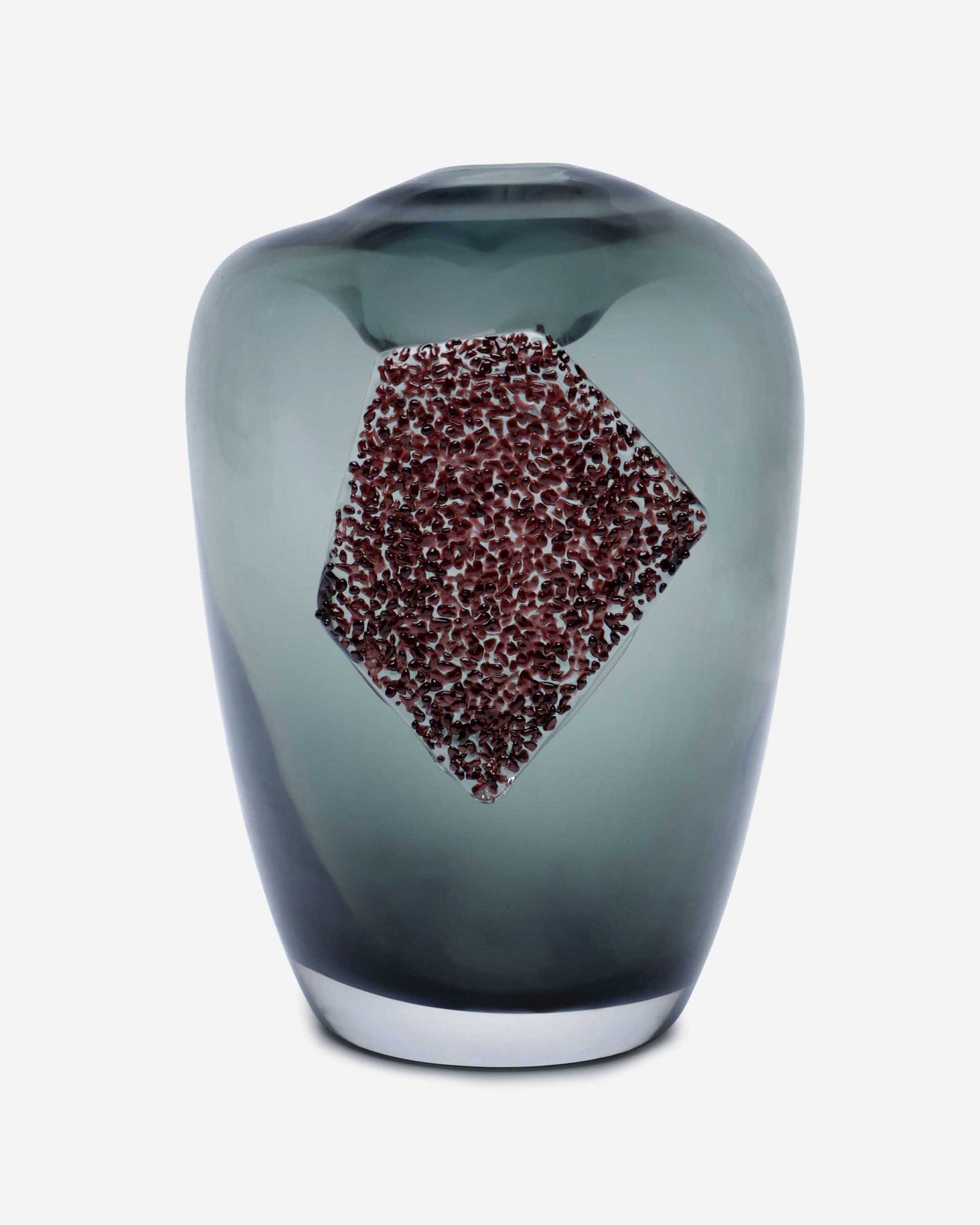 Dalian Glory Gray Vase With Glass Block -S