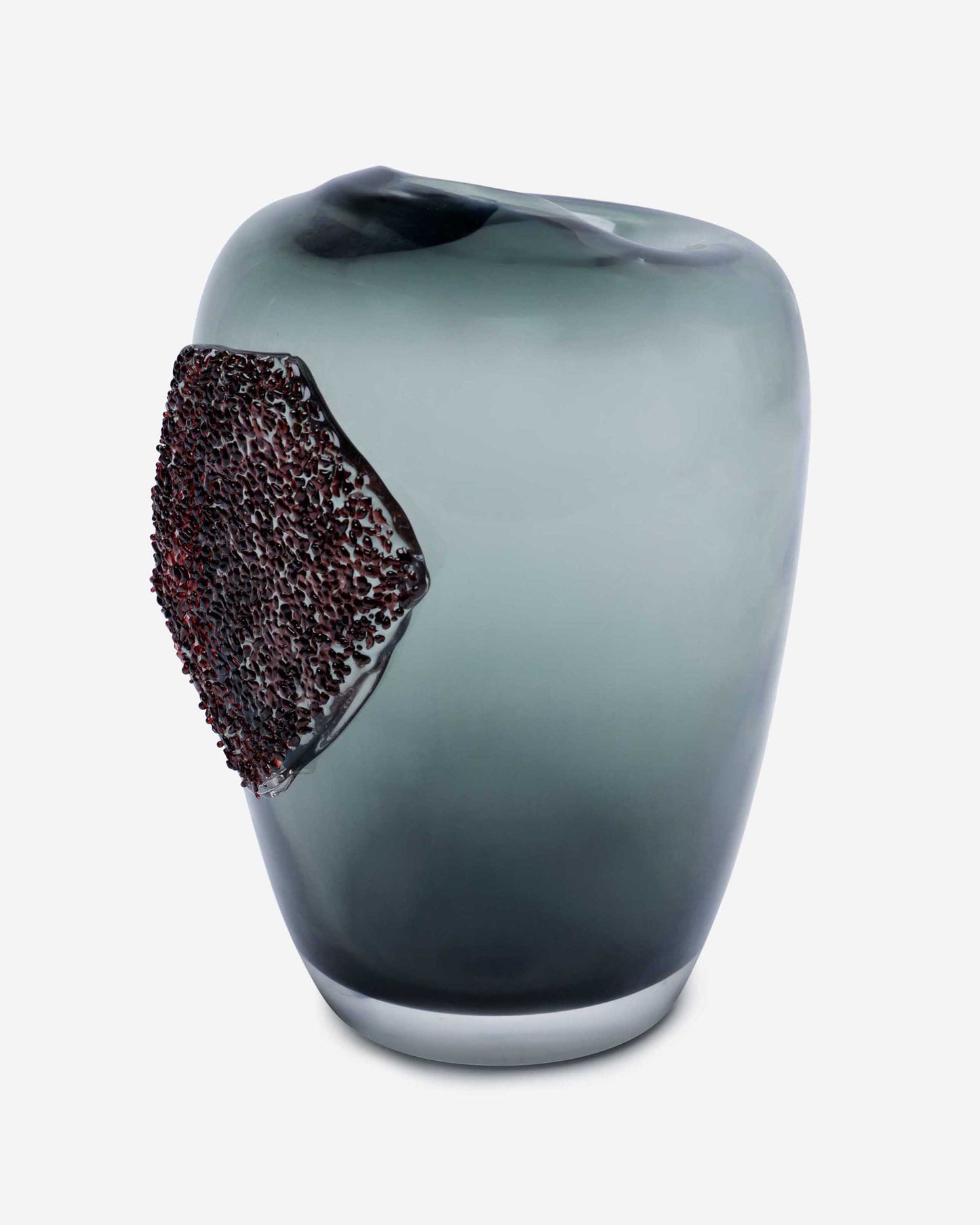 Dalian Glory Gray Vase With Glass Block -S